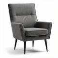Fauteuil van stof in grijs met houten poten en comfortabele zitting 70 x 80 x 90cm