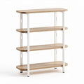 Houten open rek met vier planken en metalen frame 80 x 30 x 100cm