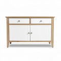 Houten ladekast met twee lades en twee deuren afmeting 80 x 40 x 75cm