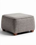 Hocker van stof met houten poten 40 x 40 x 40cm grijs voor in de woonkamer