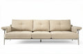 Beige stoffen bank met stalen frame 210 x 90 x 85cm voor woonkamer